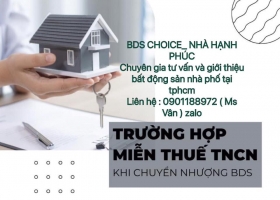Trường Hợp Miễn Thuế Thu Nhập Cá Nhân Khi Chuyển Nhượng Bất Động Sản